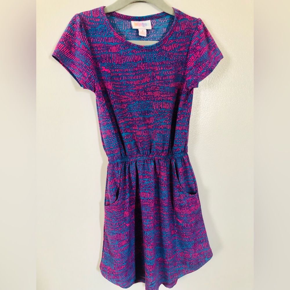 LuLaRoe 4T Purple Toddler Shortsleeved Dress